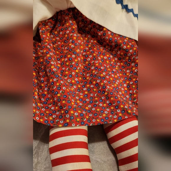 VINTAGE Handmade Raggedy Ann Doll 19 Red Dress - Picture 4 of 7